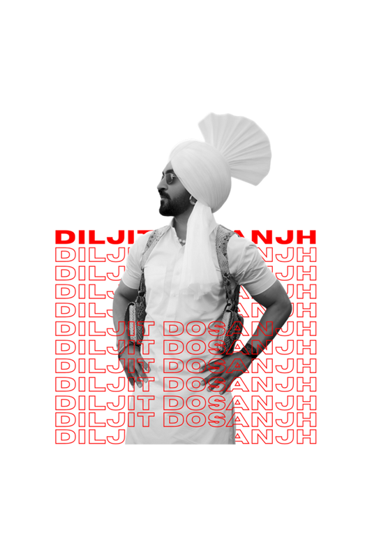 Diljit Dosanjh Red Texted T shirt