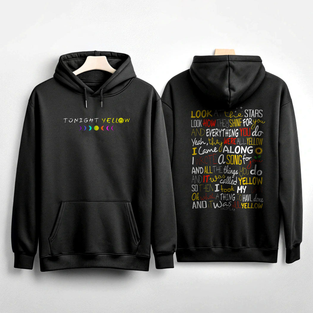 Tonight Yellow Hoodie – Inspired by Coldplay's Iconic Lyrics