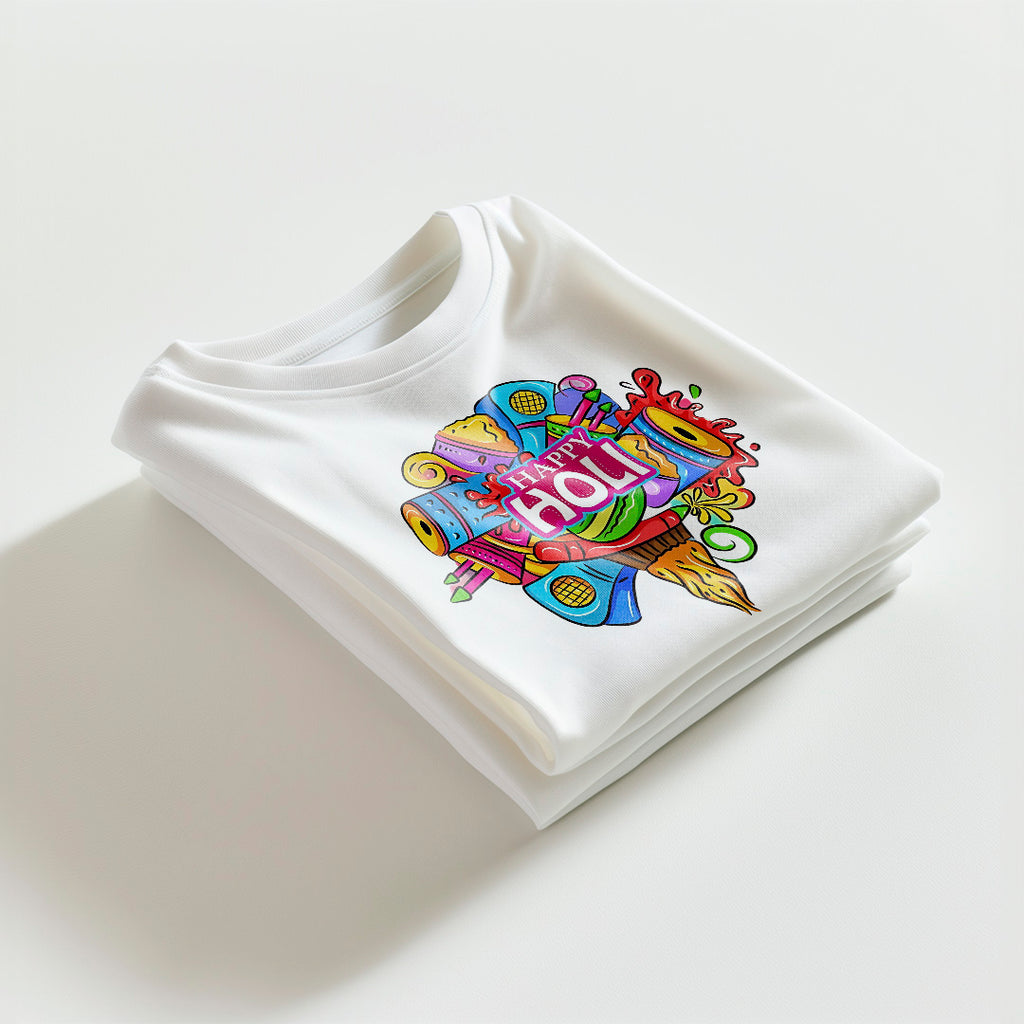 Happy Holi Premium White T-Shirt