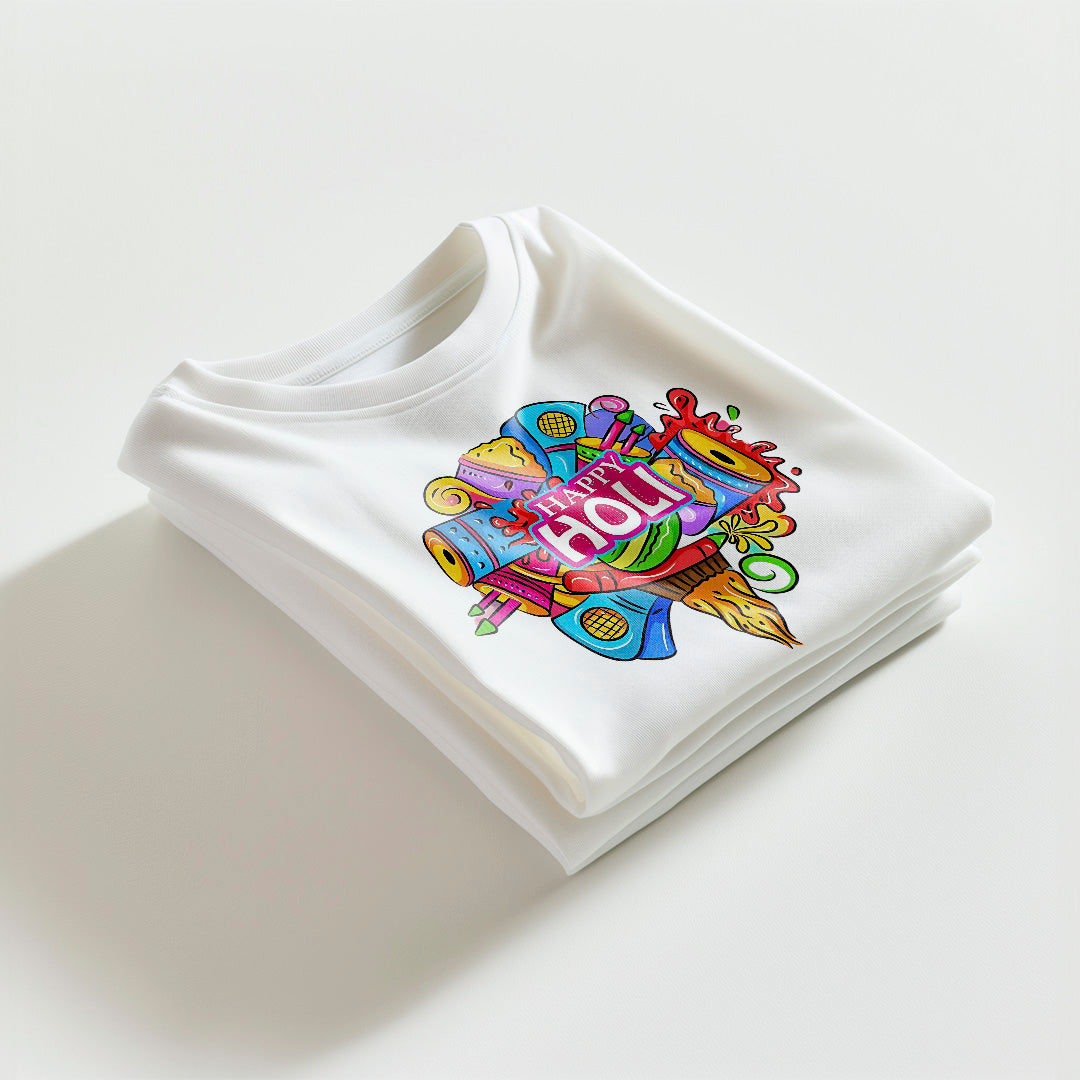 Happy Holi Premium White T-Shirt