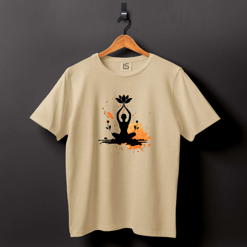 Yoga Lotus Inspired Logo T-Shirt