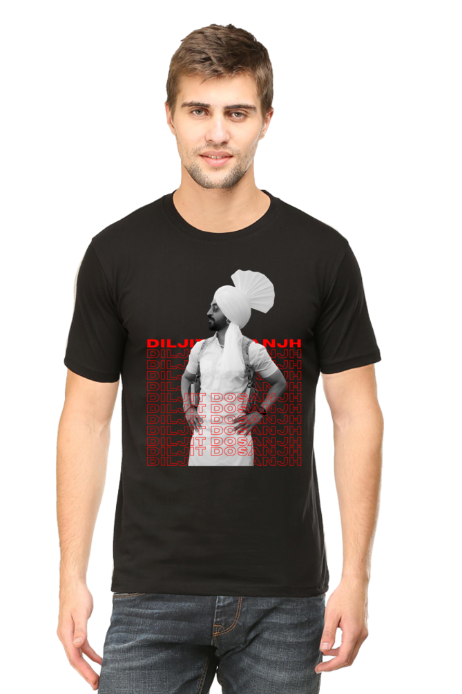 Diljit Dosanjh Red Texted T shirt