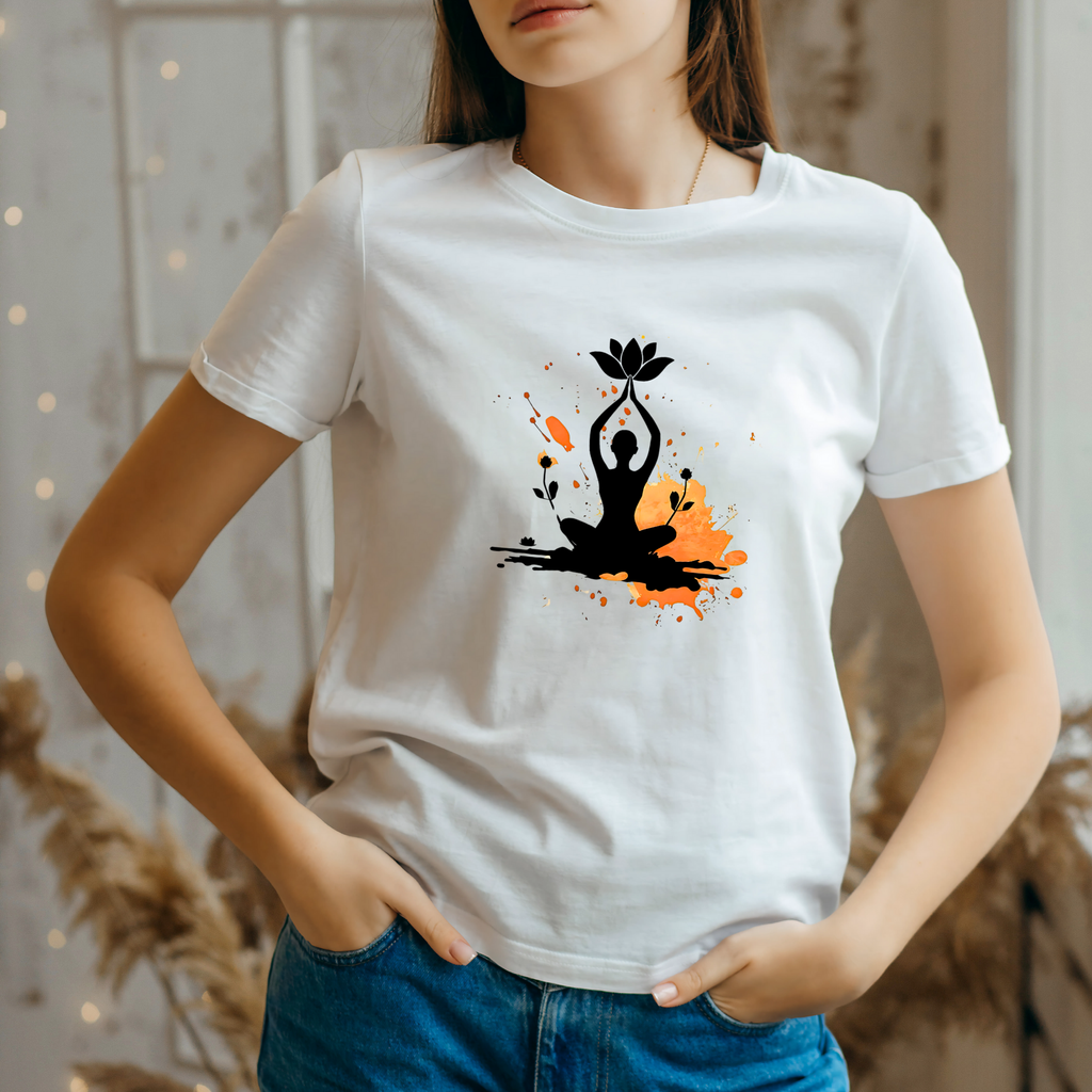 Yoga Lotus Inspired Logo T-Shirt