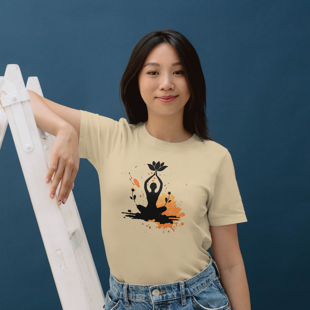 Yoga Lotus Inspired Logo T-Shirt