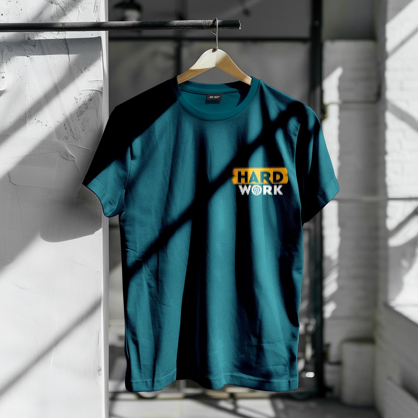 Hard Work T shirt (Black & Petrol Blue)