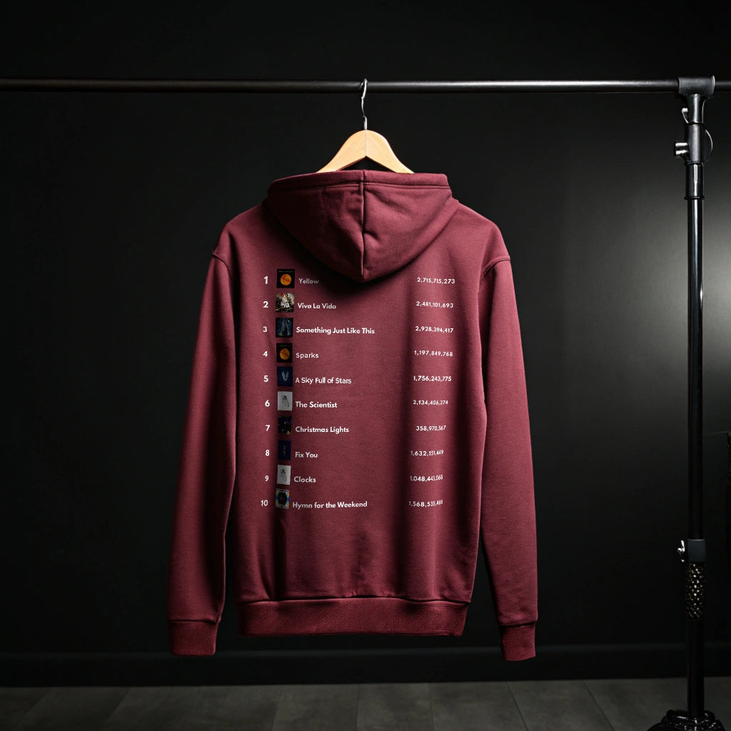 Coldplay Iconic Band Hoodie – Vibrant Portrait & Playlist Design