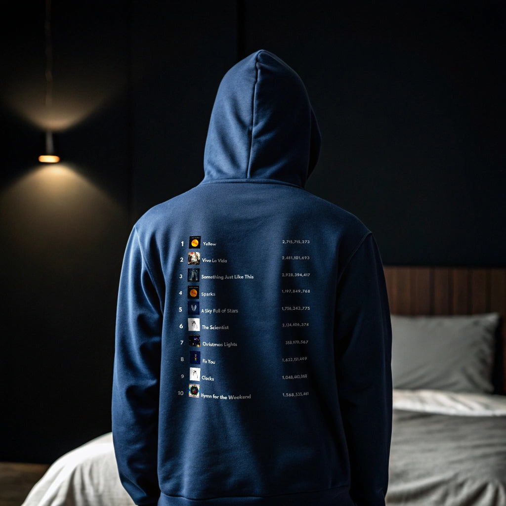 Coldplay Iconic Band Hoodie – Vibrant Portrait & Playlist Design