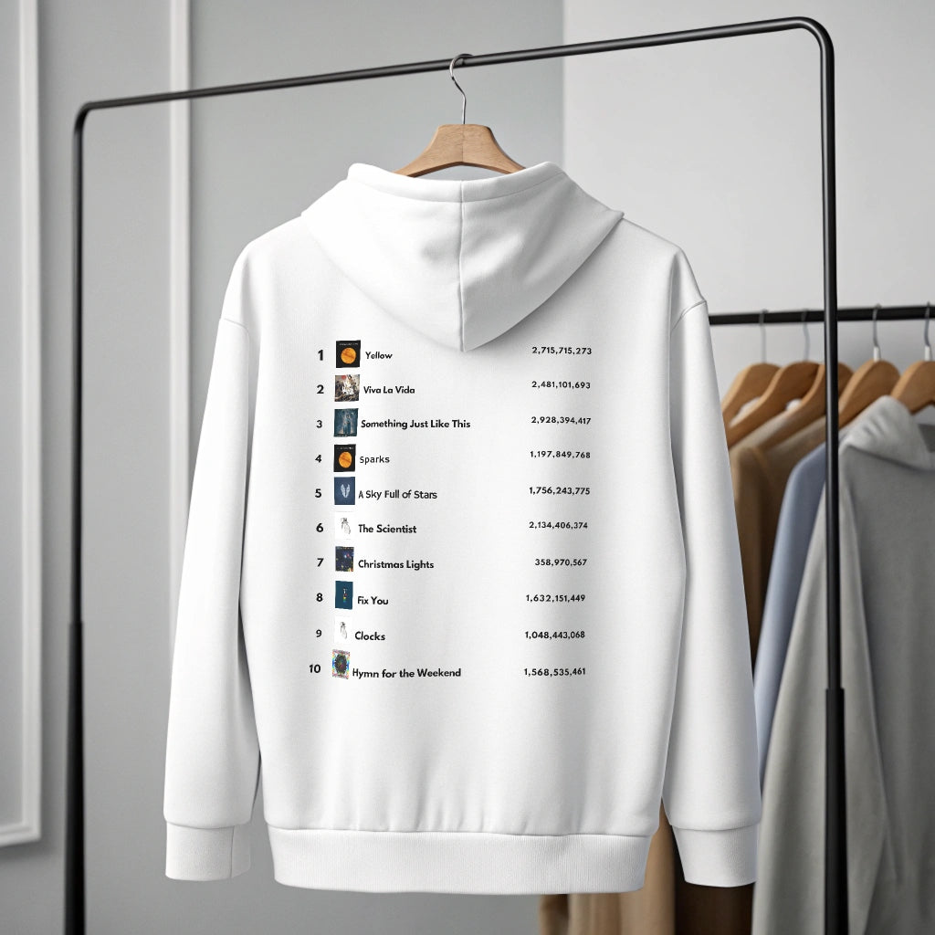 Coldplay Iconic Band Hoodie – Vibrant Portrait & Playlist Design