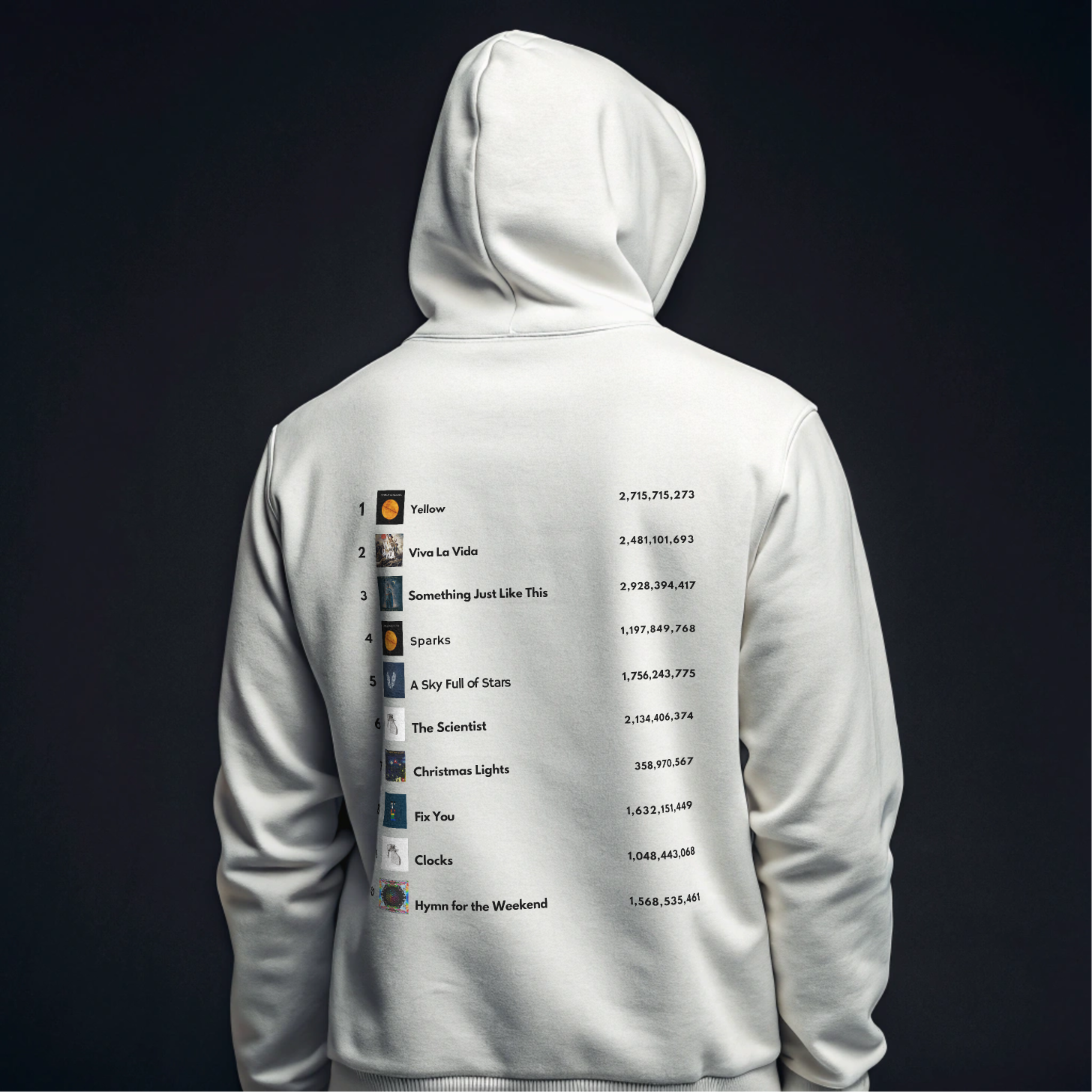 Coldplay Iconic Band Hoodie – Vibrant Portrait & Playlist Design