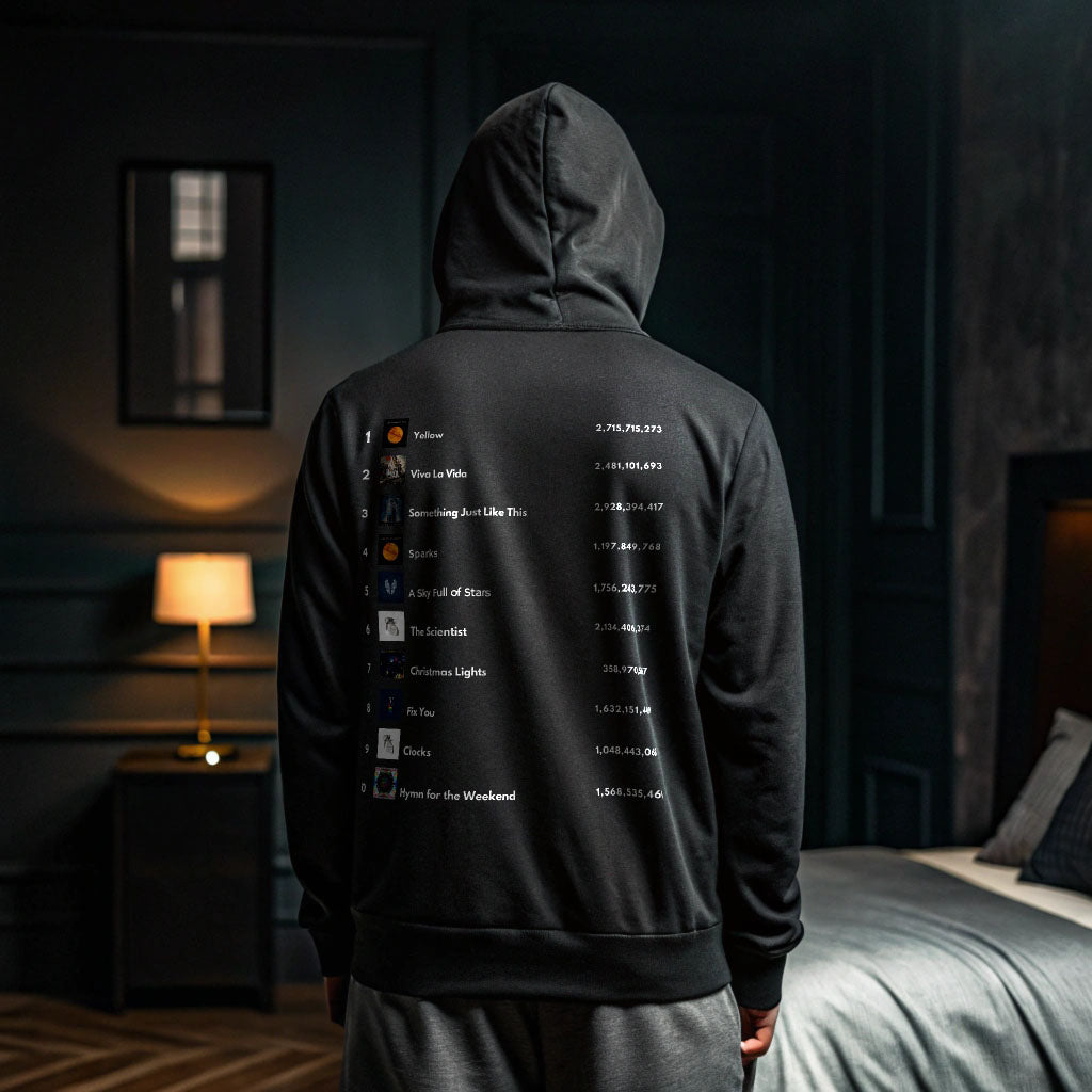 Coldplay Iconic Band Hoodie – Vibrant Portrait & Playlist Design