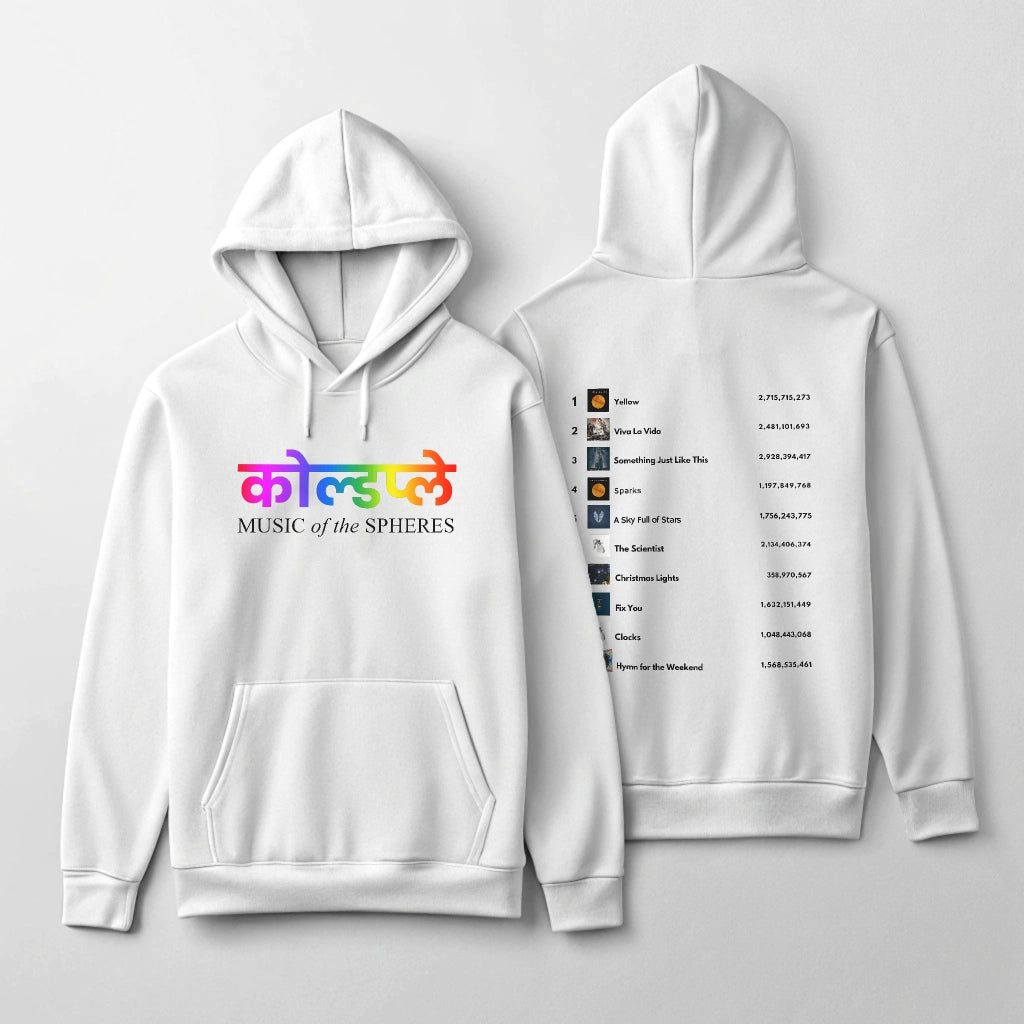 Coldplay Hindi Version White unisex hoodie