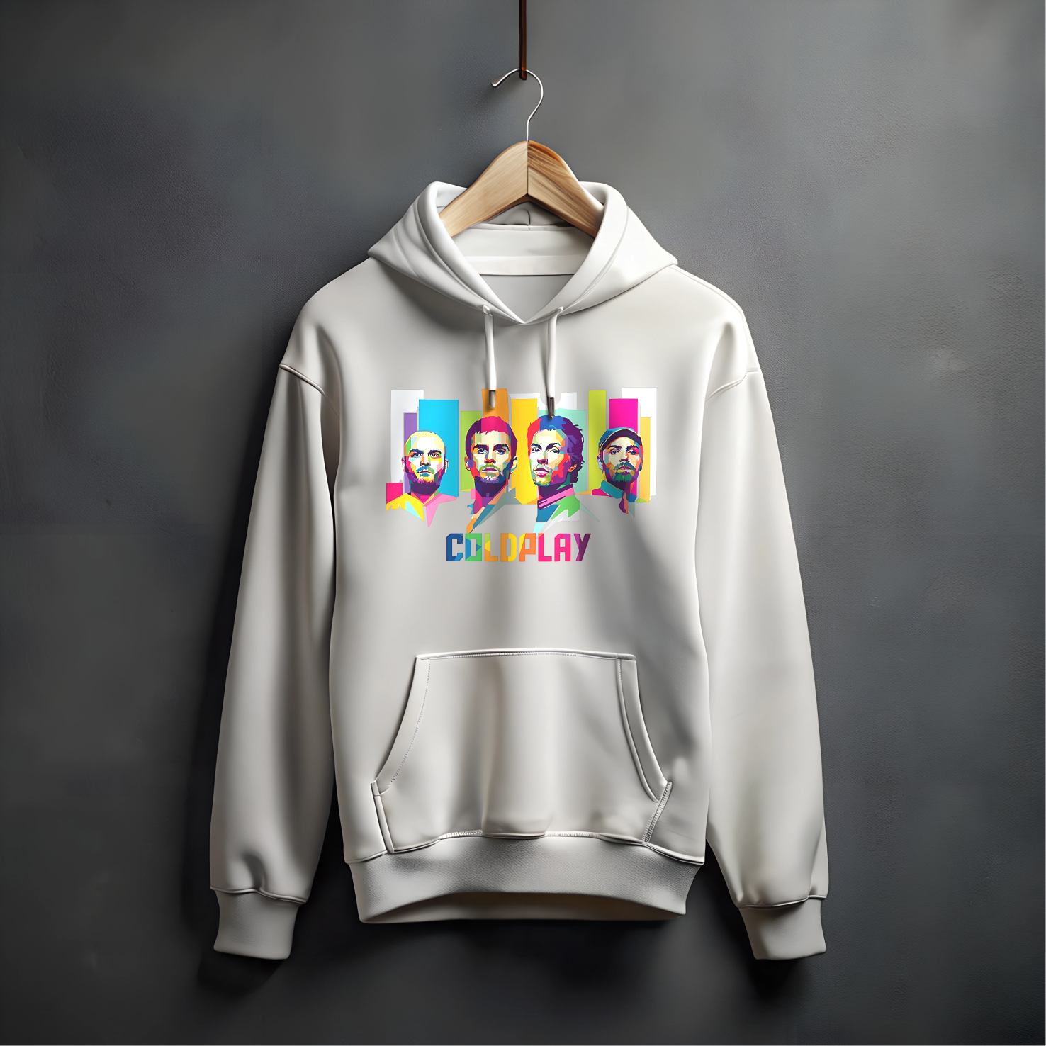 Coldplay Iconic Band Hoodie – Vibrant Portrait & Playlist Design
